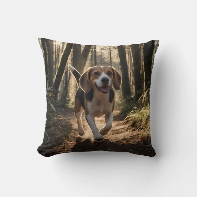 Elegante Cojín decorativo Beagle (Anverso)