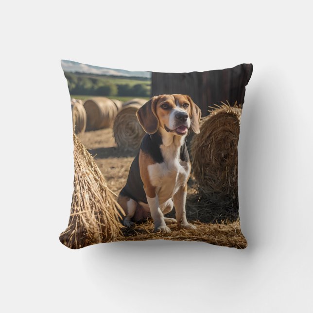 Elegante Cojín decorativo Beagle (Anverso)
