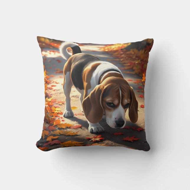 Elegante Cojín decorativo Beagle (Anverso)