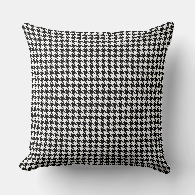 Elegante Cojín decorativo blanco y negro con patas (Anverso)