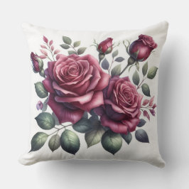 Elegante Cojín decorativo de color Rosa de Borgoña