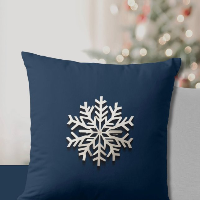 Elegante Cojín decorativo de copos de nieve (Subido por el creador)