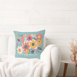 Elegante Cojín decorativo de Flores Florales