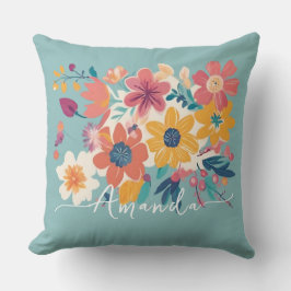 Elegante Cojín decorativo de Flores Florales