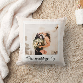 Elegante Cojín decorativo de fotografía Boda perso