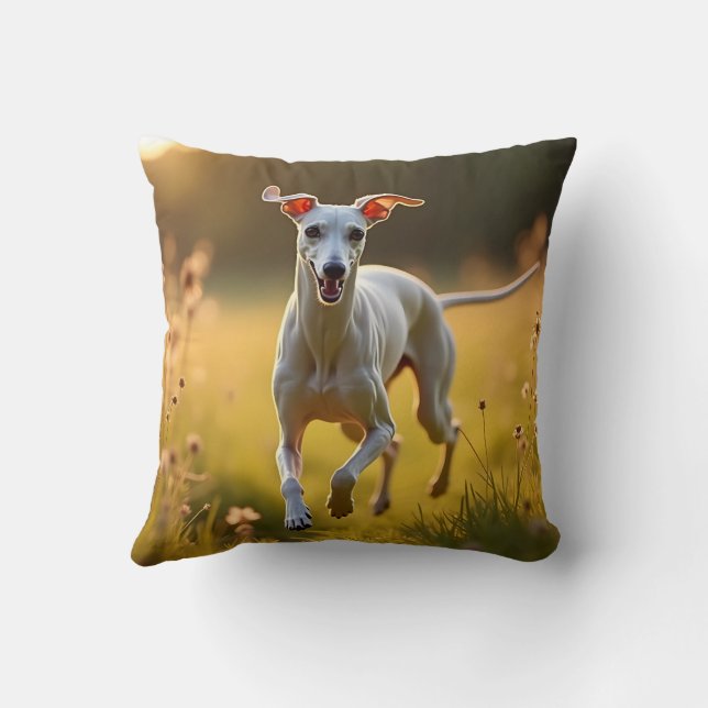 Elegante Cojín decorativo de Greyhound italiano (Reverso)