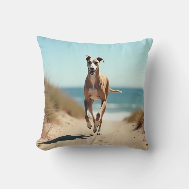 Elegante Cojín decorativo de Greyhound italiano (Anverso)