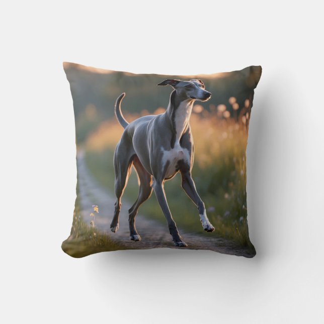 Elegante Cojín decorativo de Greyhound italiano (Anverso)