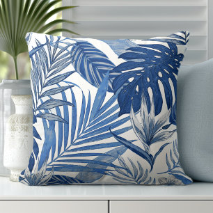 Elegante cojín decorativo de hojas de palma blanca