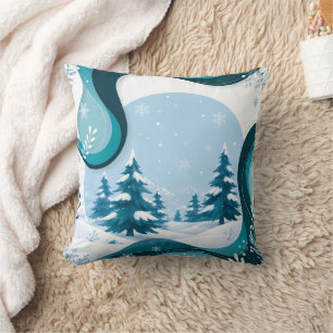 Elegante cojín decorativo de invierno en color tur