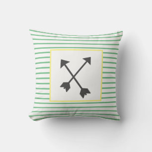 Elegante Cojín decorativo de líneas de franjas ver