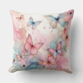 Elegante Cojín decorativo de mariposa acuática