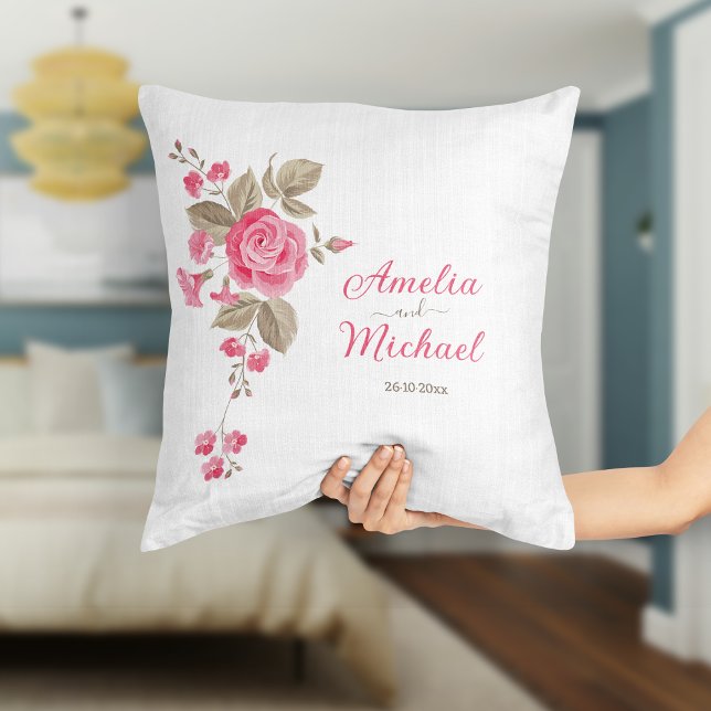 Elegante Cojín decorativo de nombres de flores ros (Subido por el creador)