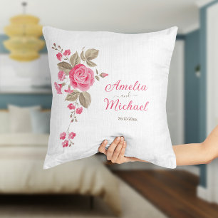 Elegante Cojín decorativo de nombres de flores ros