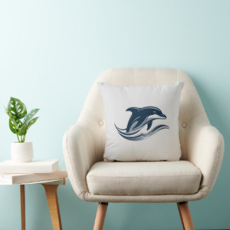 Elegante Cojín decorativo de Ola de Delfines - Par