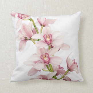 Elegante Cojín decorativo de orquídeas de cibidio