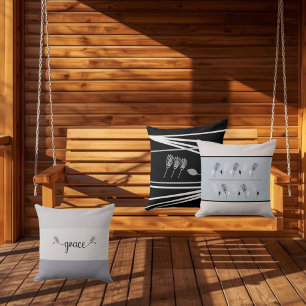 Elegante Cojín decorativo de patrón floral geométr