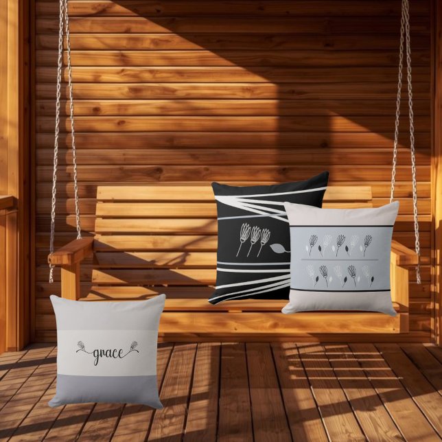 Elegante Cojín decorativo de patrón floral geométr (Subido por el creador)