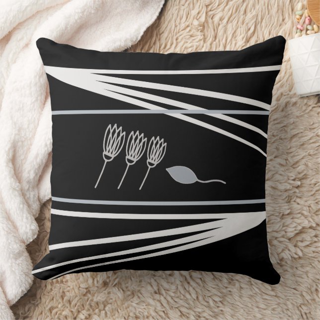 Elegante Cojín decorativo de patrón floral geométr (Manta)