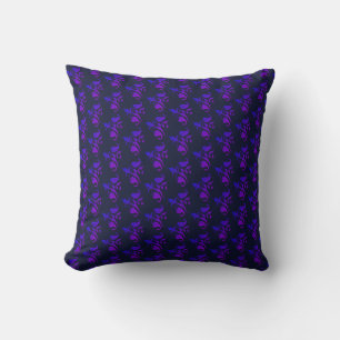 Elegante Cojín decorativo de patrón púrpura azul o