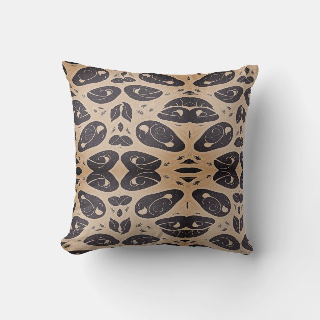 Elegante Cojín decorativo de patrón tribal (Anverso)