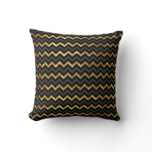 Elegante Cojín decorativo de poliéster negro y dor