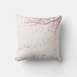 Elegante cojín decorativo floral de flor de cerezo