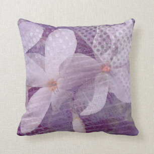 Elegante Cojín decorativo Floral de Lavanda Púrp