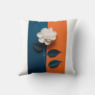 Elegante Cojín decorativo floral en flor
