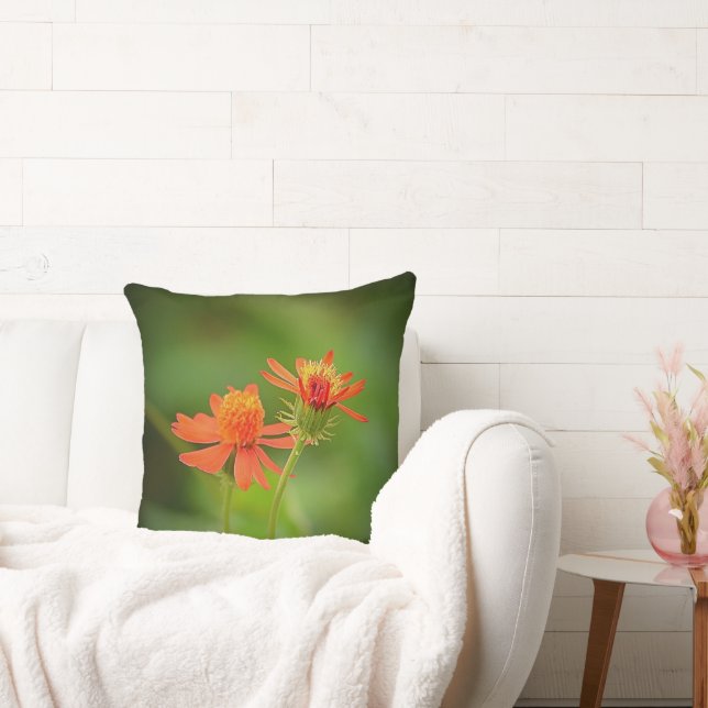 Elegante Cojín decorativo floral Naranja (Sofá)