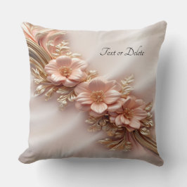 Elegante Cojín decorativo floral Naranja Peach