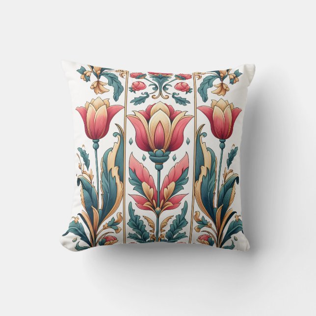 Elegante Cojín decorativo floral otomano (Anverso)