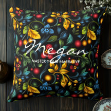 Elegante Cojín Decorativo Inspirado en Khokhloma