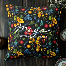 Elegante Cojín Decorativo Inspirado en Khokhloma