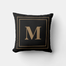 Elegante Cojín decorativo moderno de oro negro