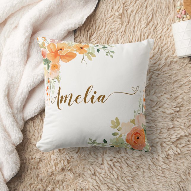 Elegante Cojín decorativo Naranja Floral Baby Show (Manta)