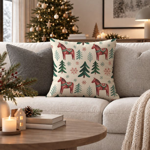 Elegante cojín decorativo navideño escandinavo