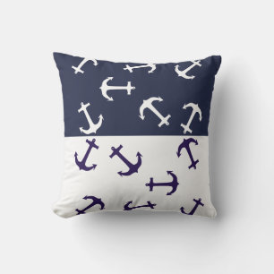 Elegante Cojín decorativo oceánico de los Anclas A