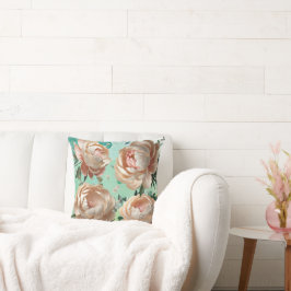 Elegante Cojín decorativo Peony Floral Decoración 