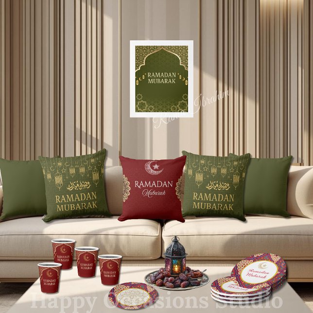 Elegante cojín decorativo Ramadan Mubarak (Subido por el creador)
