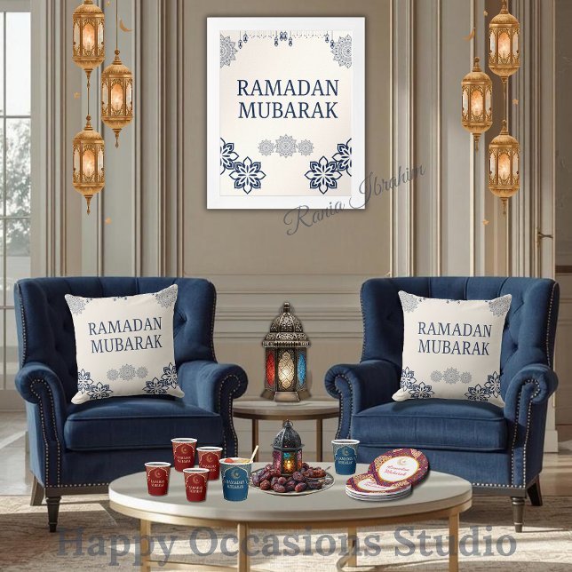 Elegante cojín decorativo Ramadan Mubarak (Subido por el creador)
