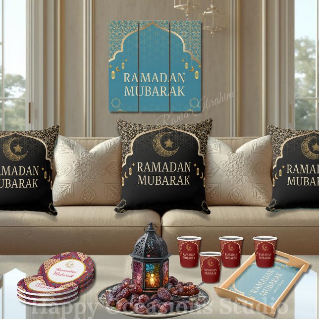 Elegante cojín decorativo Ramadan Mubarak (Subido por el creador)