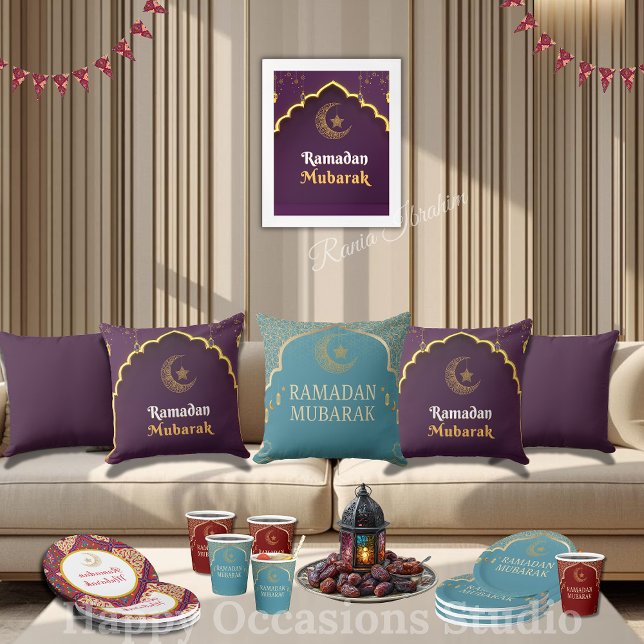 Elegante cojín decorativo Ramadan Mubarak (Subido por el creador)