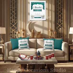 Elegante cojín decorativo Ramadan Mubarak