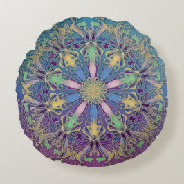 Elegante Cojín decorativo redondo Mandala
