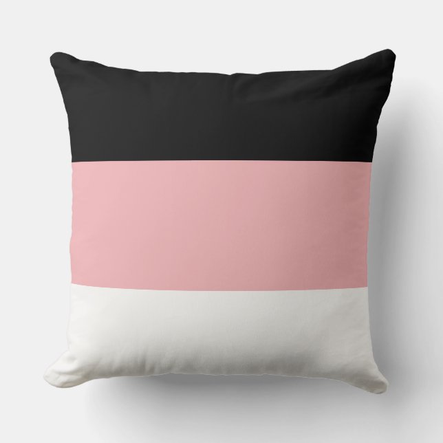 Elegante Cojín decorativo rosa negro y blanco (Anverso)