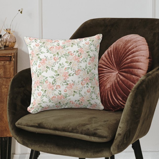 Elegante Cojín decorativo rosa rosa romántico flor (Elegant Pink Rose Romantic Floral Throw Pillow
)