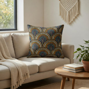 Elegante Cojín Decorativo Vintage Art Déco Geométr