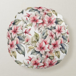 Elegante cojín redondo con motivos florales