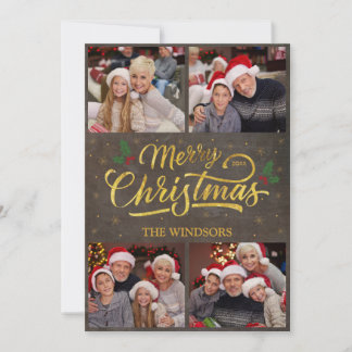 Elegante Colage de Fotos de Navidad con Acebo en D